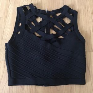 Bebe Black party Crop Top